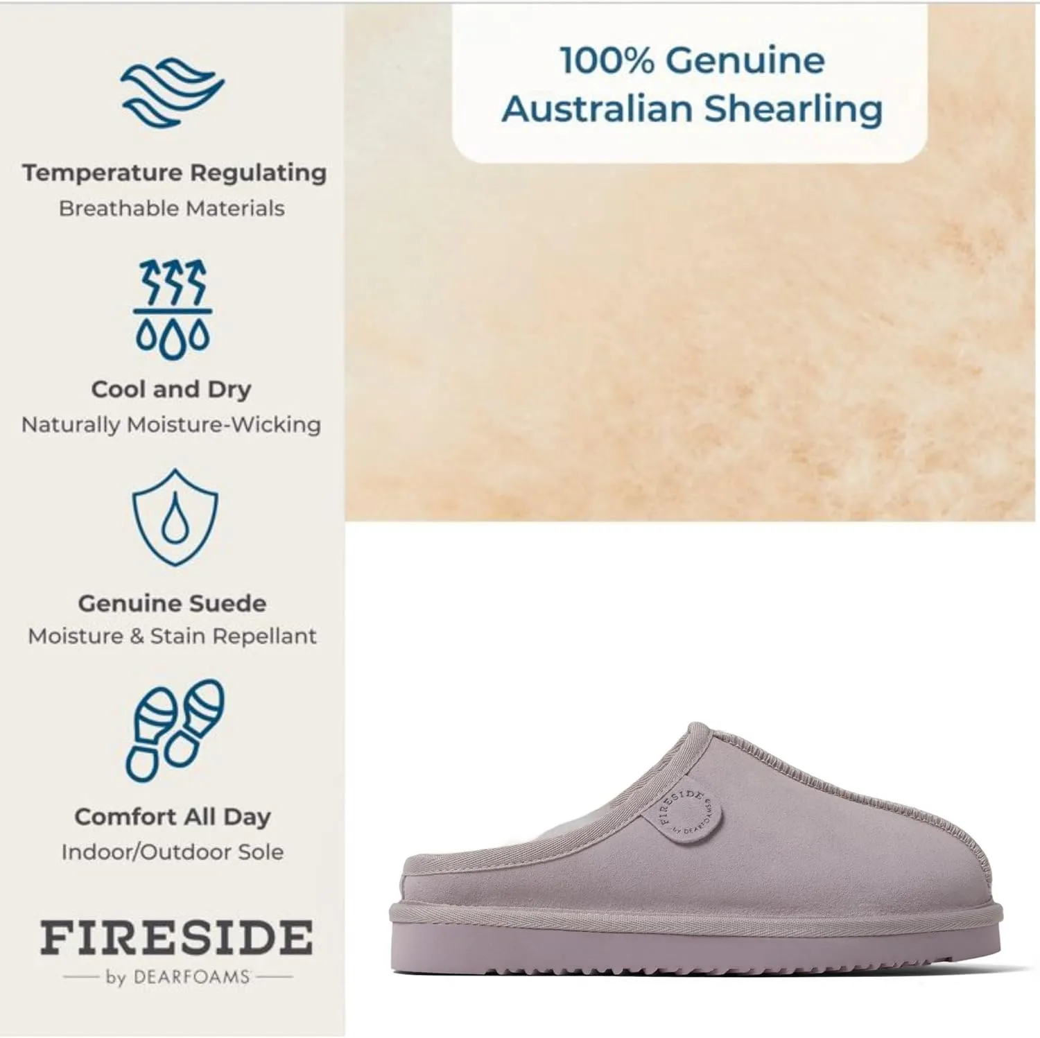 Fireside by Dearfoams Women's Greta Shearling Indoor Outdoor Clog Slipper