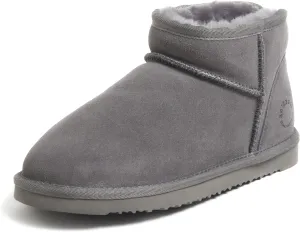 Fireside by Dearfoams Women's Riverland Shearling Fur Lined Mini Ankle Boot with Platform Slipper