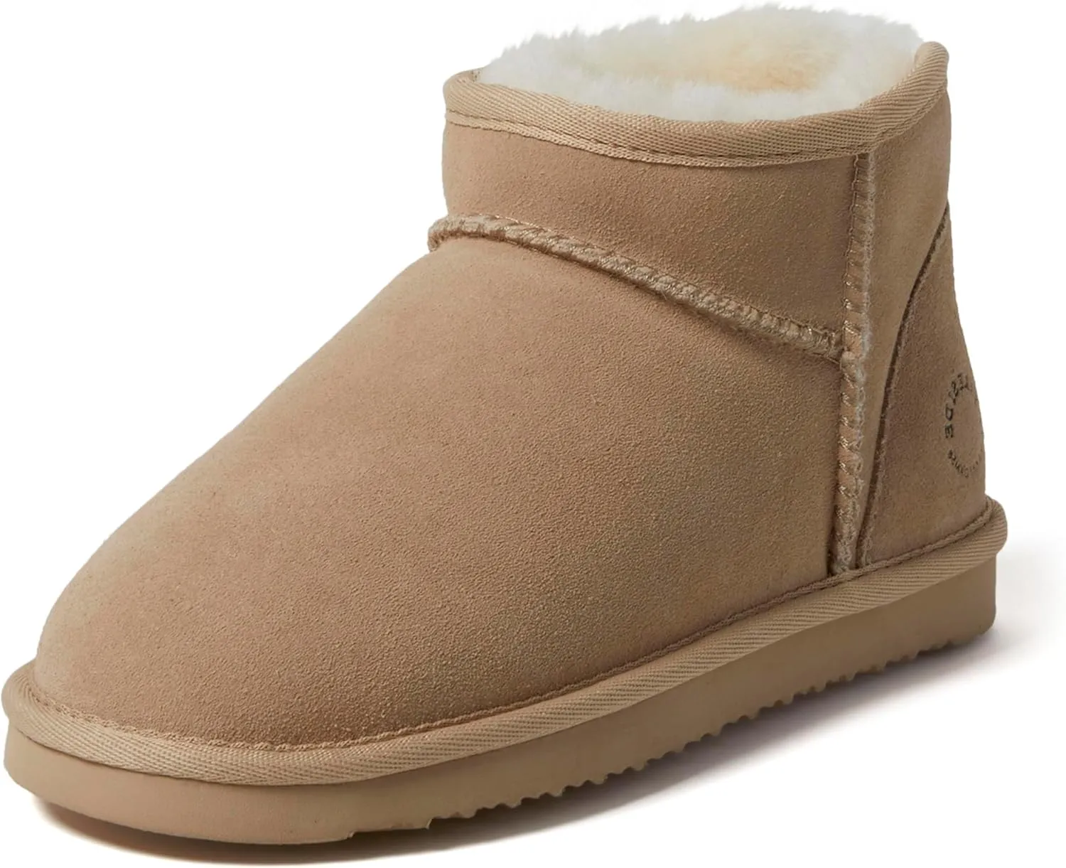 Fireside by Dearfoams Women's Riverland Shearling Fur Lined Mini Ankle Boot with Platform Slipper