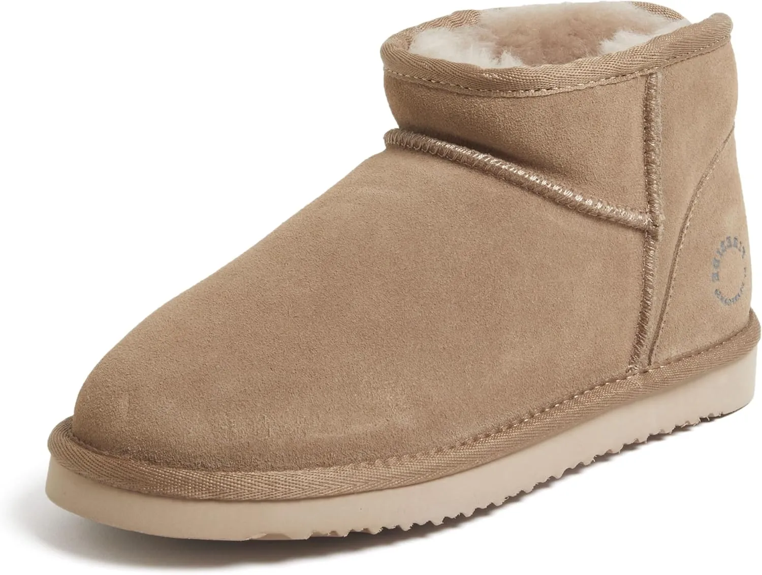 Fireside by Dearfoams Women's Riverland Shearling Fur Lined Mini Ankle Boot with Platform Slipper