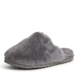 Fireside by Dearfoams Women's Shelly Beach All Over Shearling Easy on/Off Scuff Slipper, Grey, 6