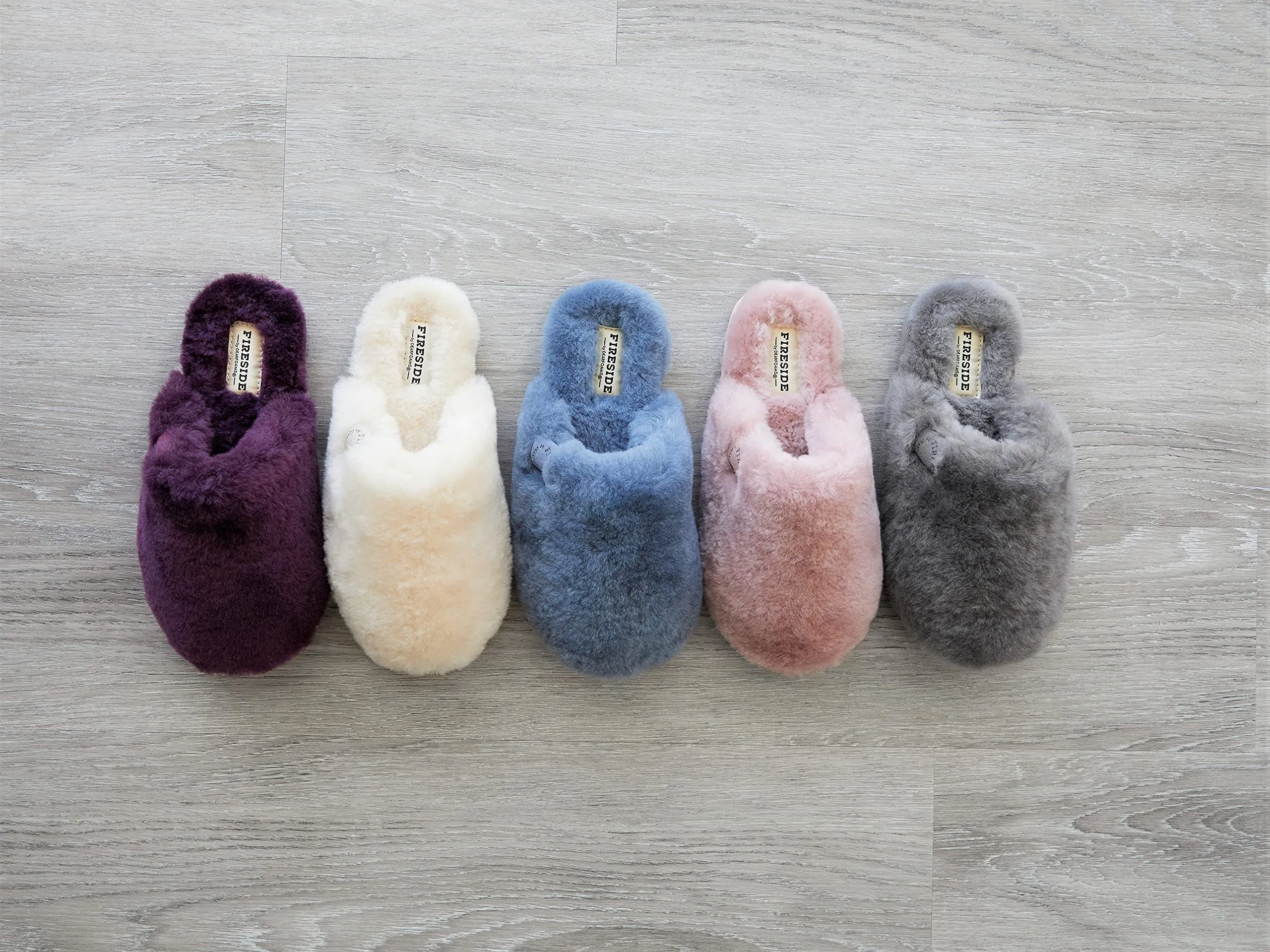 Fireside by Dearfoams Women's Shelly Beach All Over Shearling Easy on/Off Scuff Slipper, Grey, 6