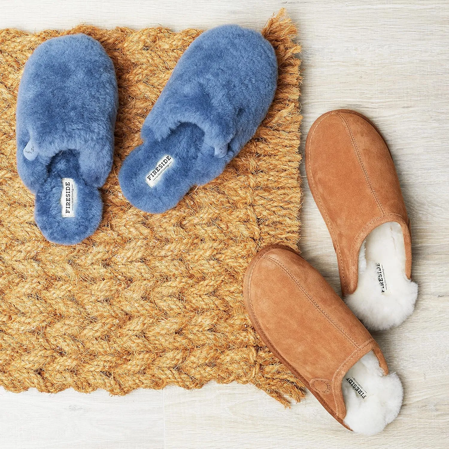 Fireside by Dearfoams Women's Shelly Beach All Over Shearling Easy on/Off Scuff Slipper