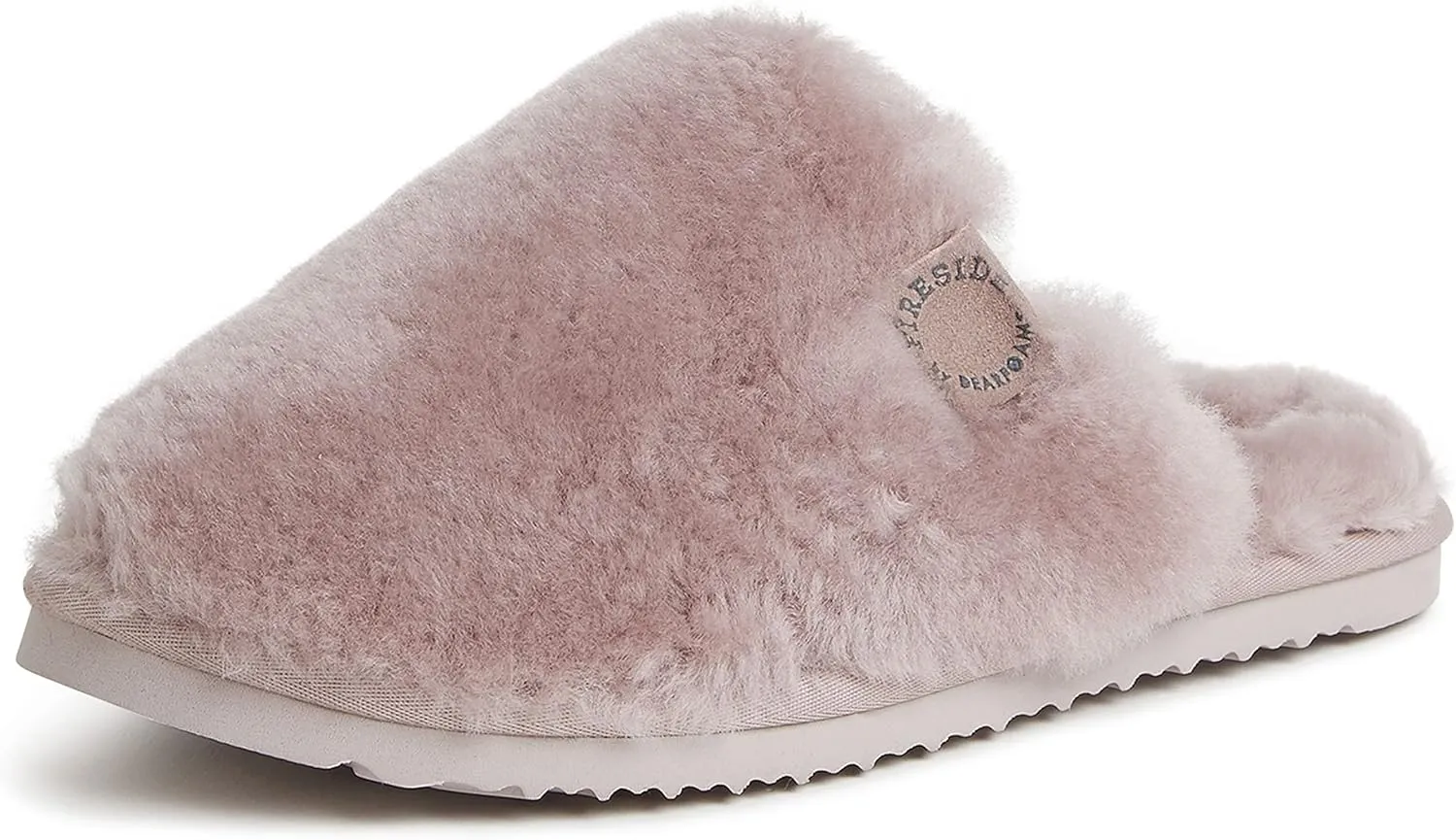 Fireside by Dearfoams Women's Shelly Beach All Over Shearling Easy on/Off Scuff Slipper