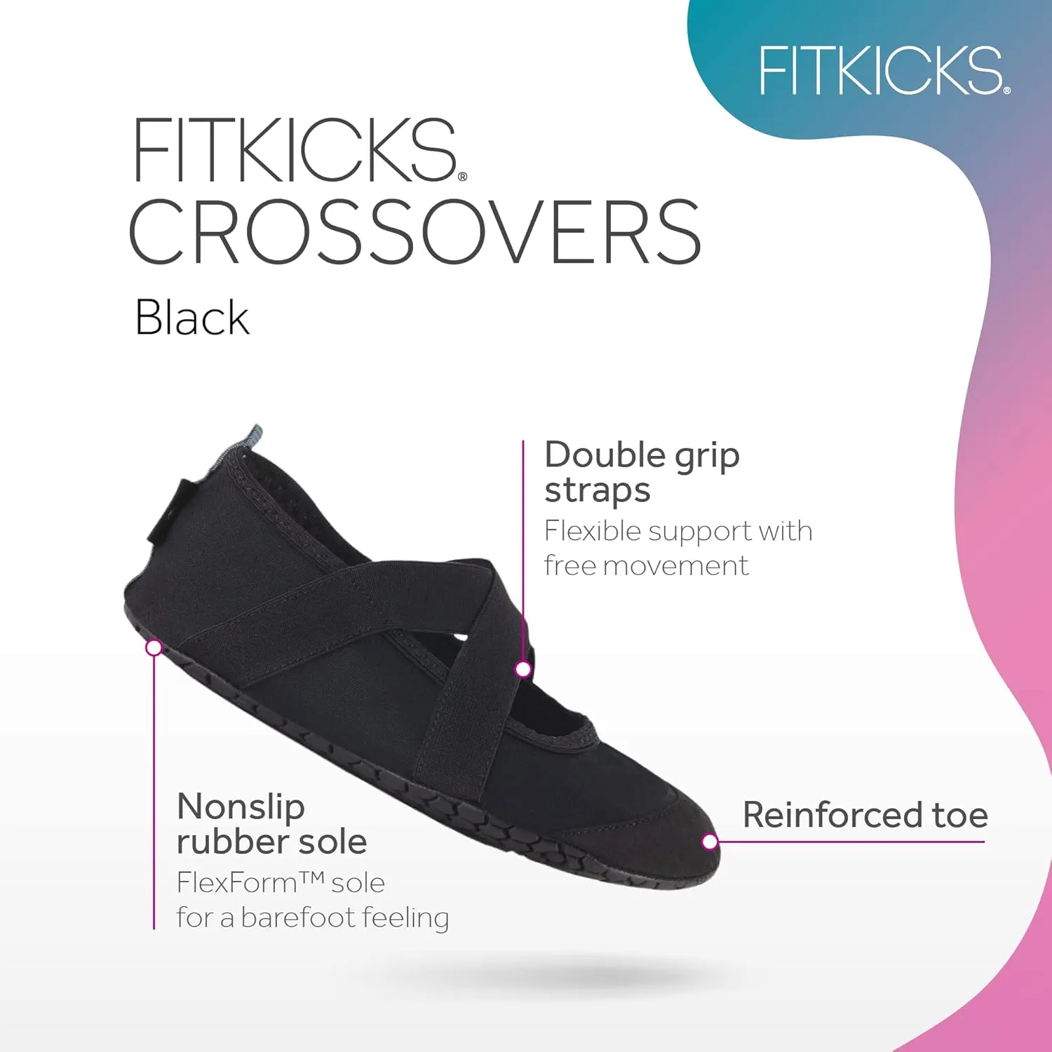 FITKICKS Crossovers Electric Jungle Collection Active Lifestyle Footwear Double Grip Straps Reinforced Toe Flexible Range of Motion Comfort Fit