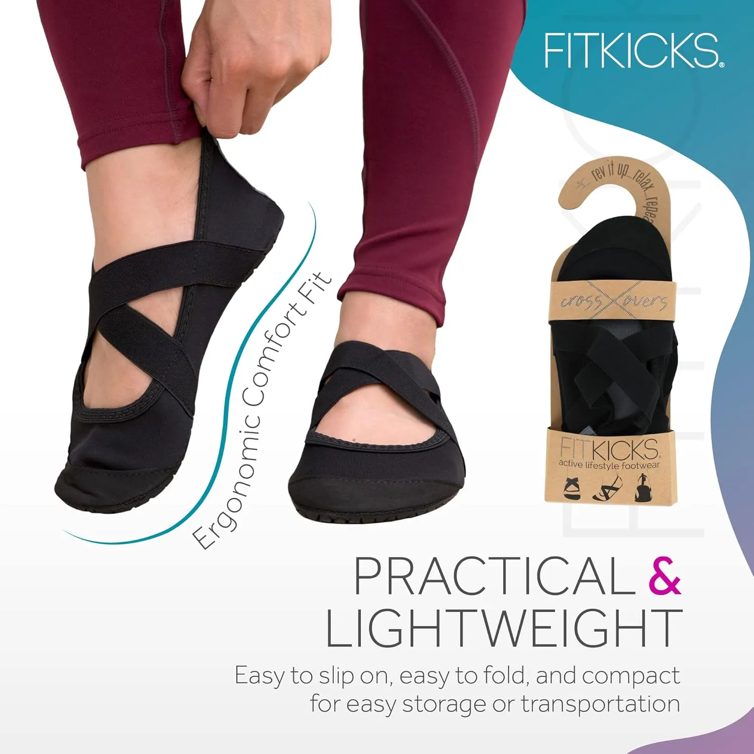 FITKICKS Crossovers Electric Jungle Collection Active Lifestyle Footwear Double Grip Straps Reinforced Toe Flexible Range of Motion Comfort Fit