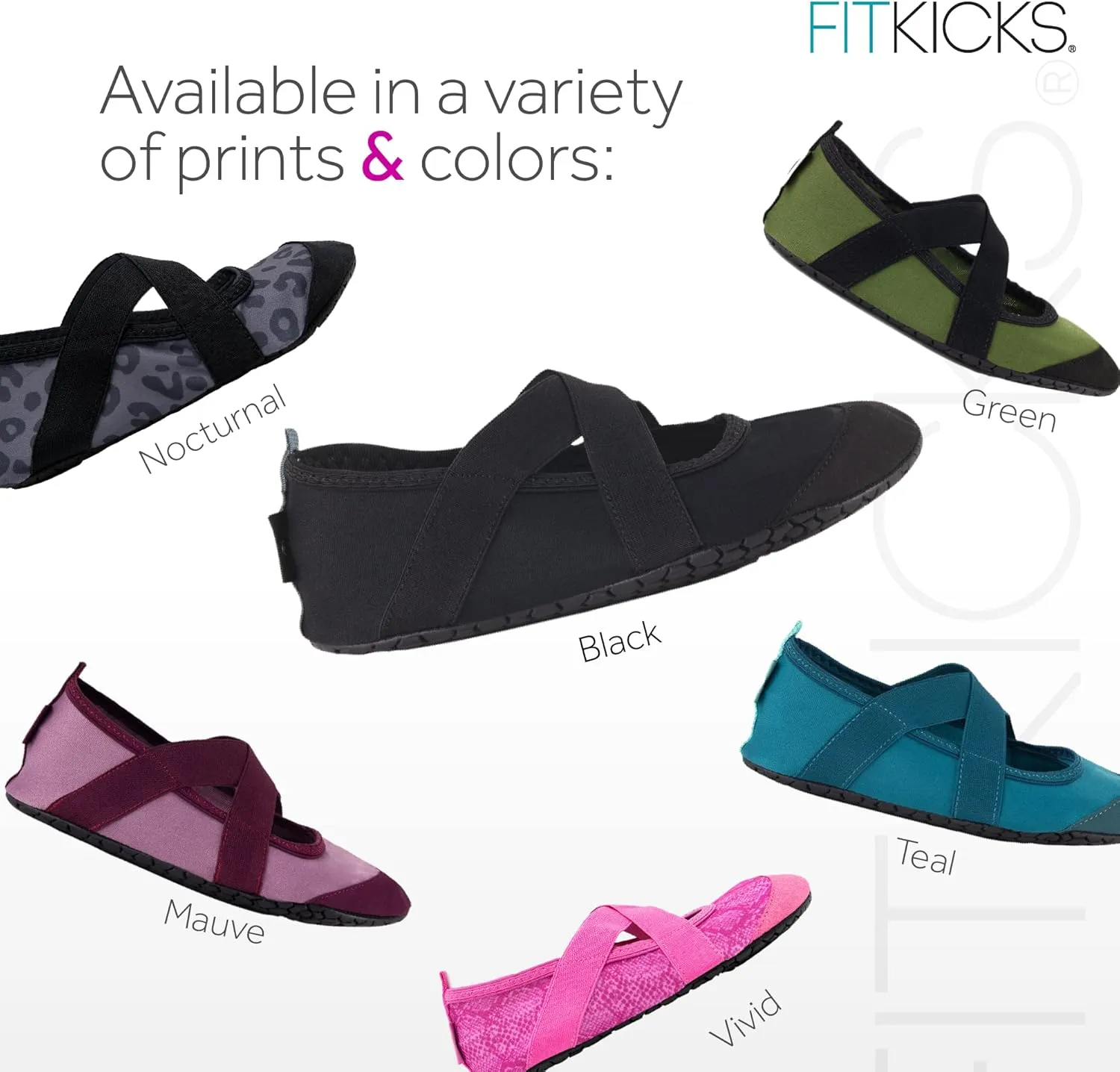 FITKICKS Crossovers Electric Jungle Collection Active Lifestyle Footwear Double Grip Straps Reinforced Toe Flexible Range of Motion Comfort Fit