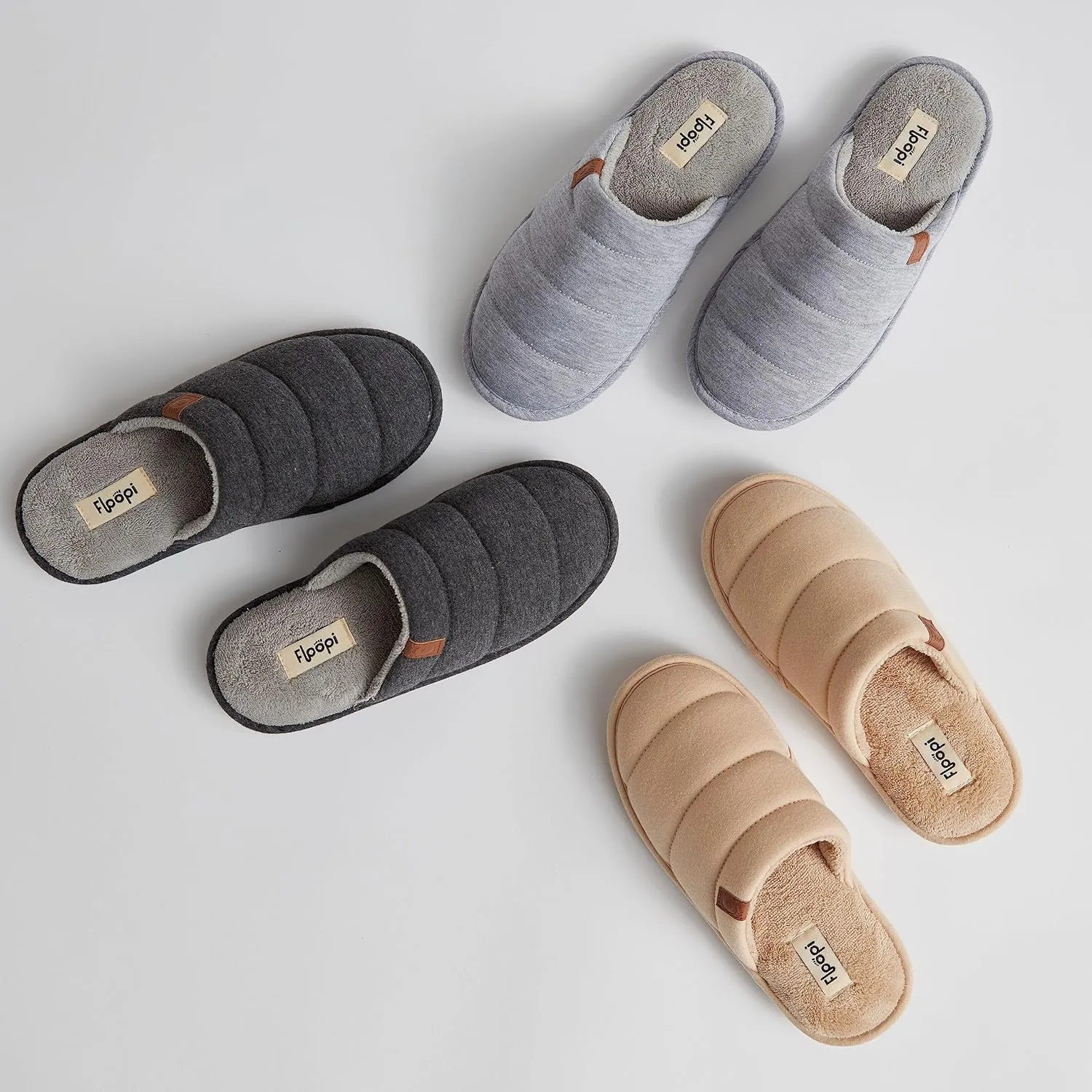 Floopi House Slippers for Women, Soft Upper Jersey Lining, Closed Back Women Slipper, Multiple Layered Comfy Memory Insole Foam with Terry Outsole
