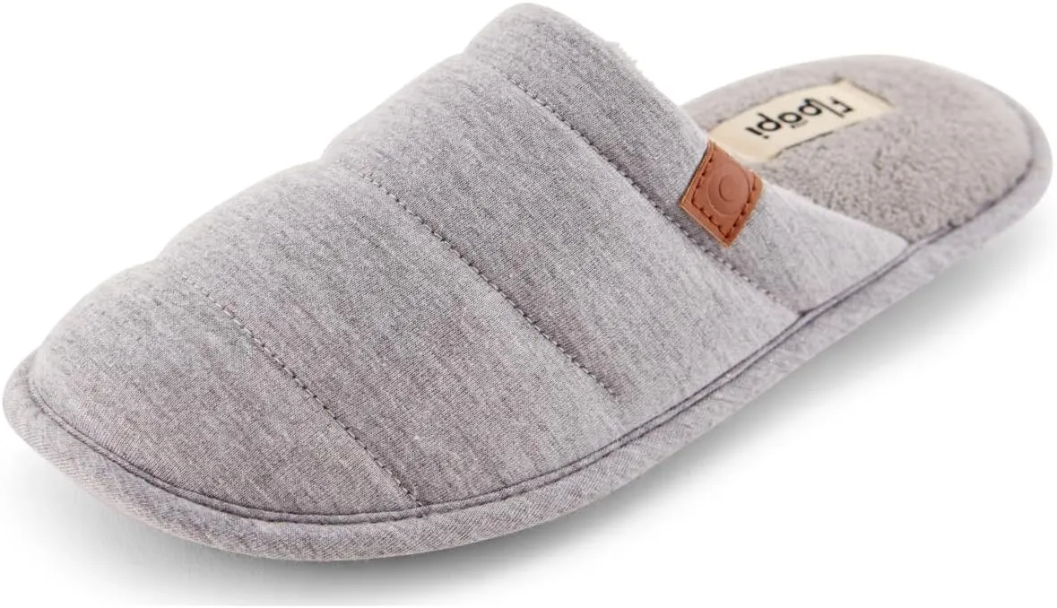 Floopi House Slippers for Women, Soft Upper Jersey Lining, Closed Back Women Slipper, Multiple Layered Comfy Memory Insole Foam with Terry Outsole