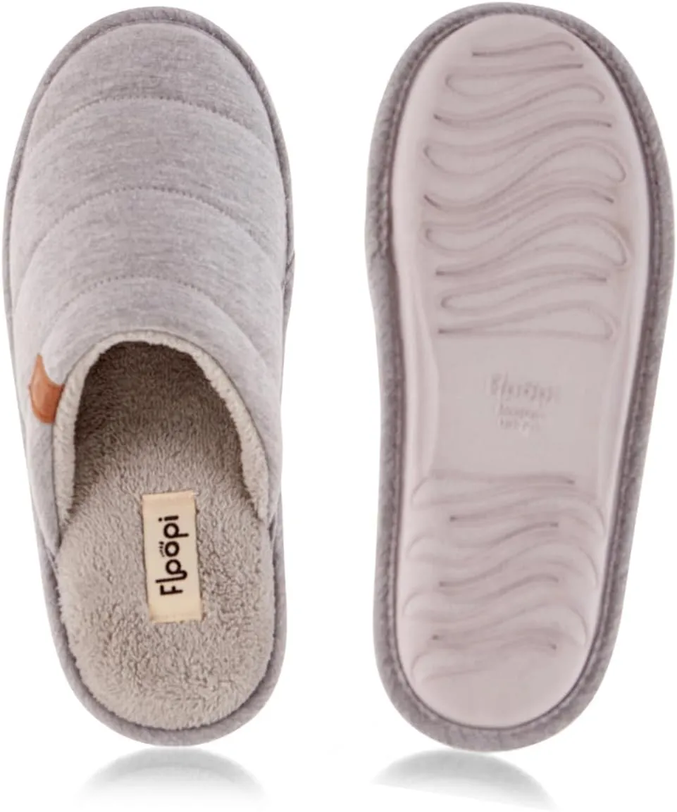 Floopi House Slippers for Women, Soft Upper Jersey Lining, Closed Back Women Slipper, Multiple Layered Comfy Memory Insole Foam with Terry Outsole