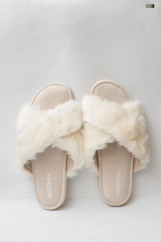 Fluffy Cross Strap - White