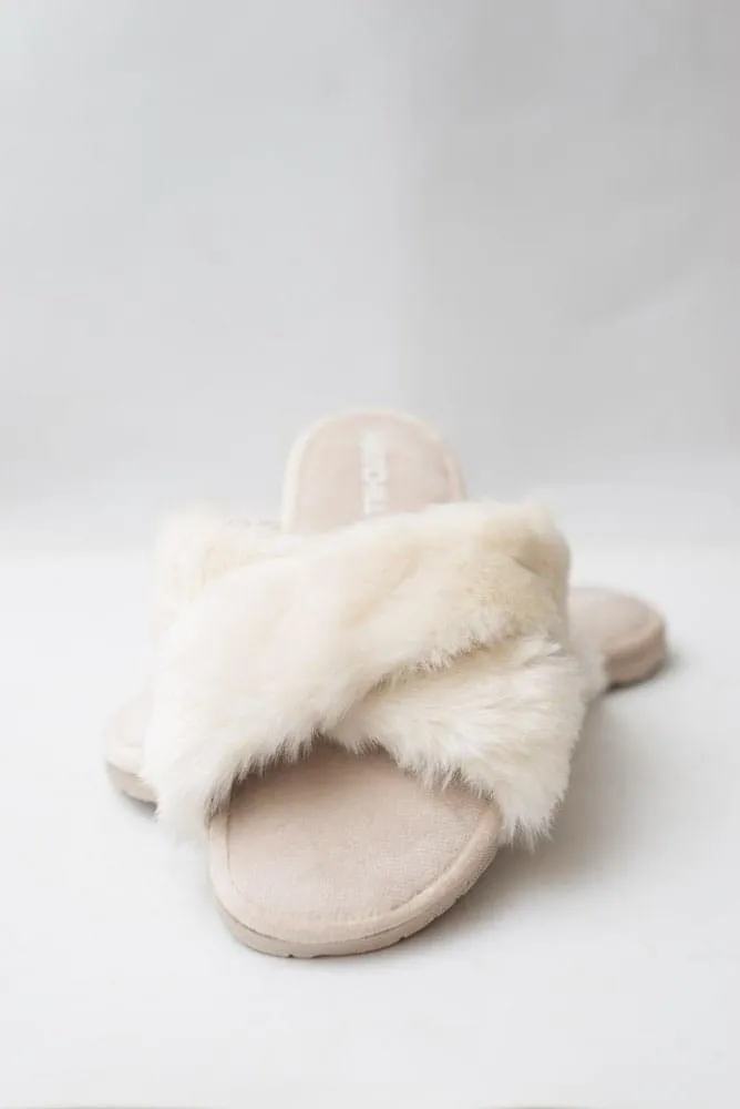 Fluffy Cross Strap - White
