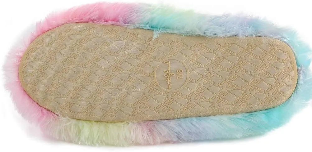 Fluffy Rainbow Unicorn Slippers for Women Anti-Slip Slippers Unicorn Gifts for Girls