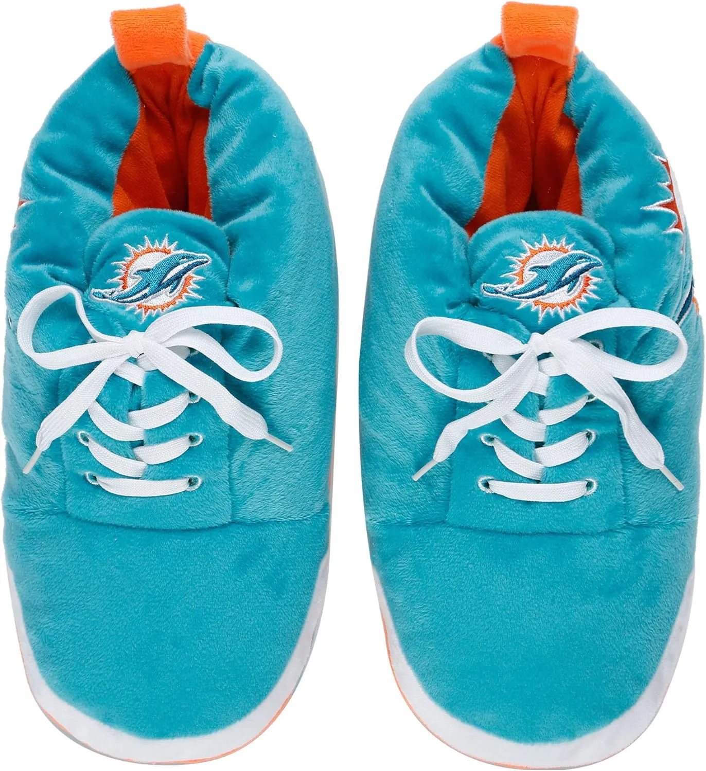 FOCO Mens NFL Team Logo Plush Oversized Sneaker Slippers