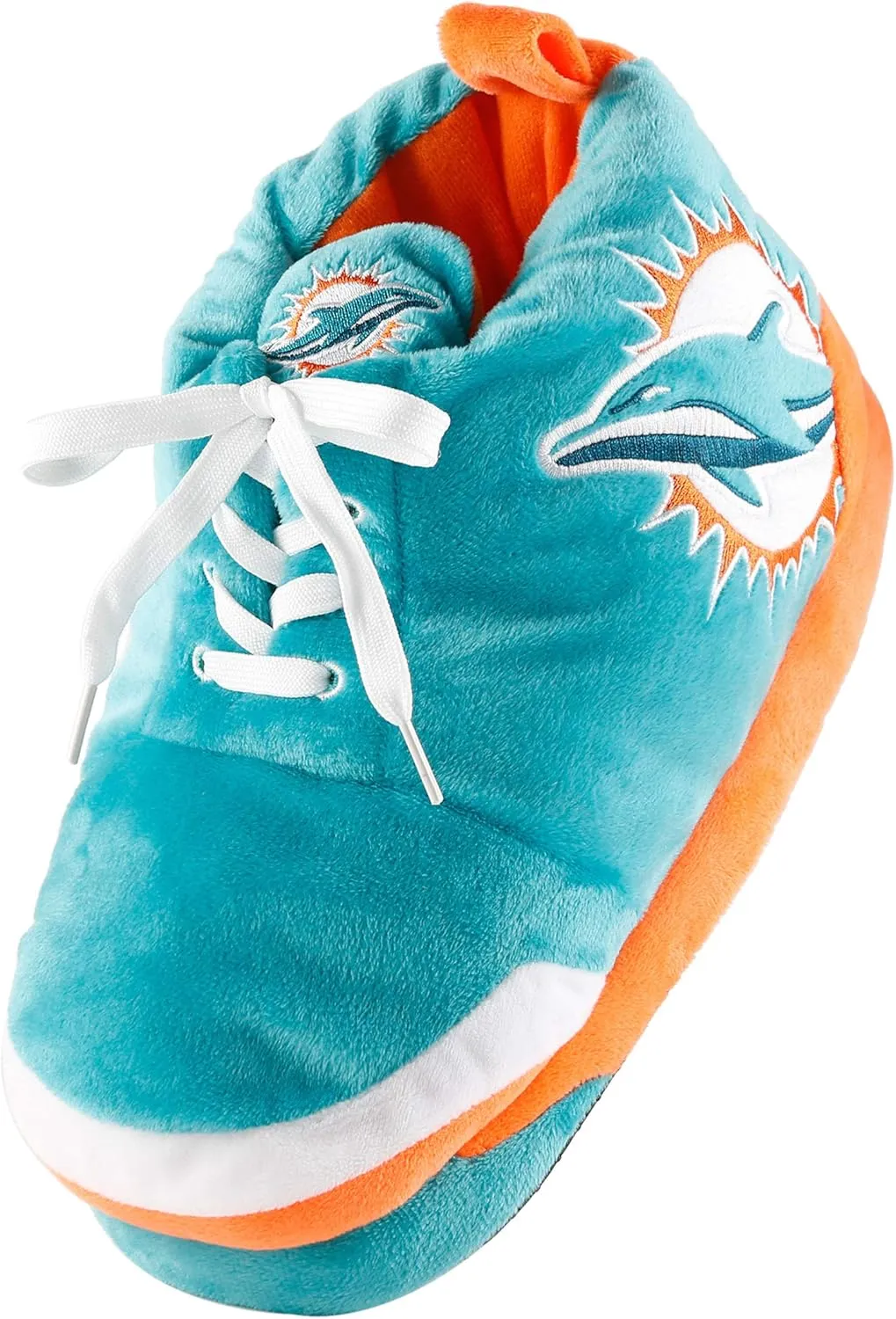 FOCO Mens NFL Team Logo Plush Oversized Sneaker Slippers
