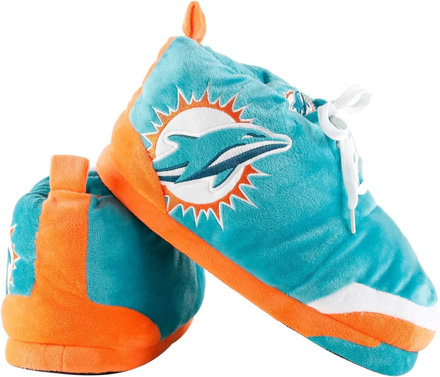 FOCO Mens NFL Team Logo Plush Oversized Sneaker Slippers