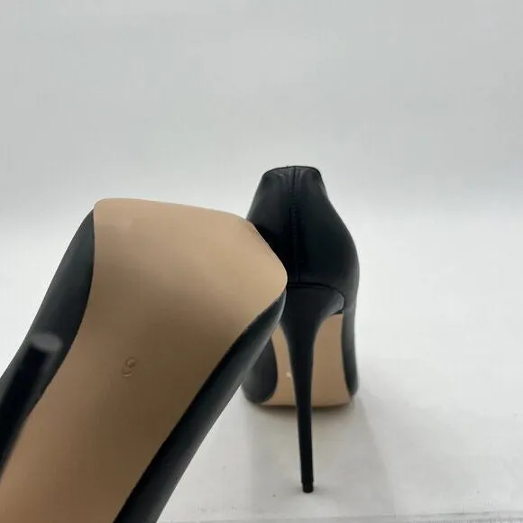 FOWT Black Pearl Bow Gradient Cap Toe Stiletto Pointed Toe Wedding Pumps