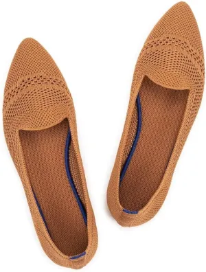 Frank Mully Women's Casual Loafer Flats Slip On Loafer Shoes Comfortable Knit Flat Shoes Classics Pointy Toe Loafer Flats,for Work,Travel