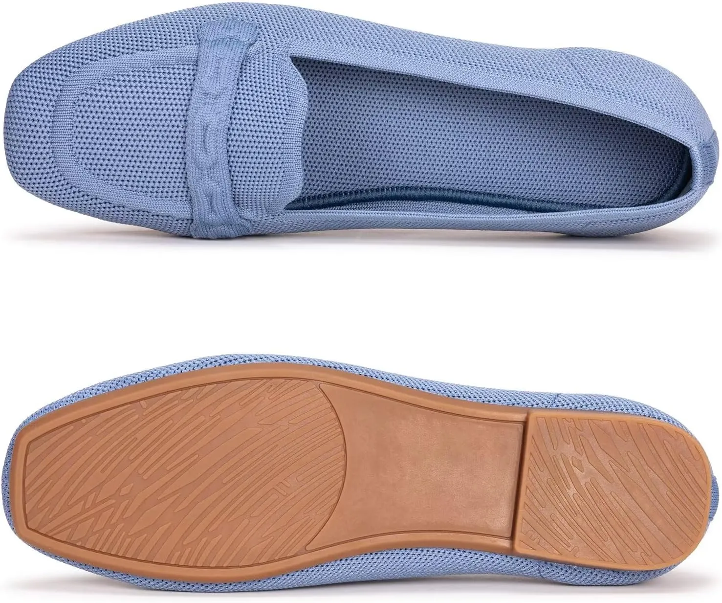 Frank Mully Women's Loafer Flats Square Toe Comfortable Office Work Shoes, Cute Penny Loafer Slip On Walking Driving Shoes