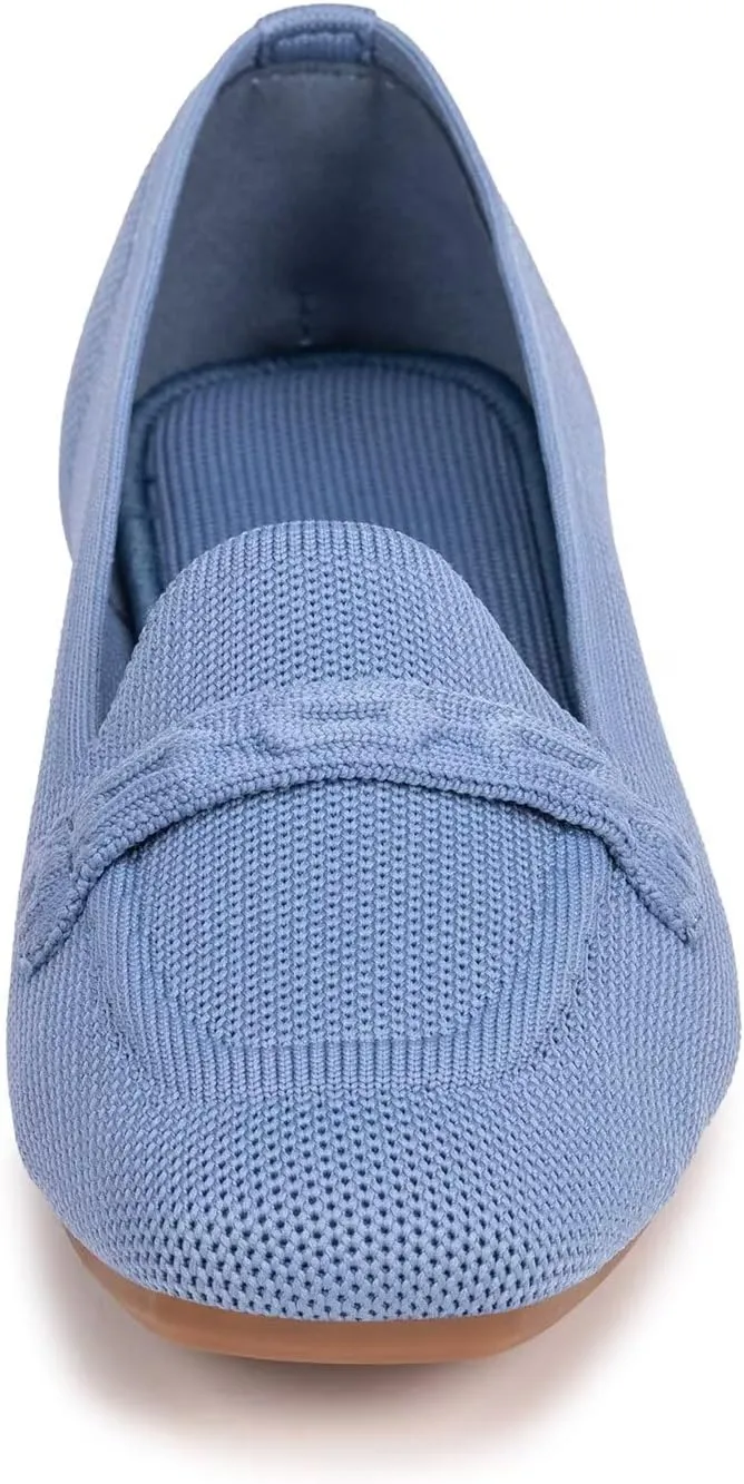 Frank Mully Women's Loafer Flats Square Toe Comfortable Office Work Shoes, Cute Penny Loafer Slip On Walking Driving Shoes