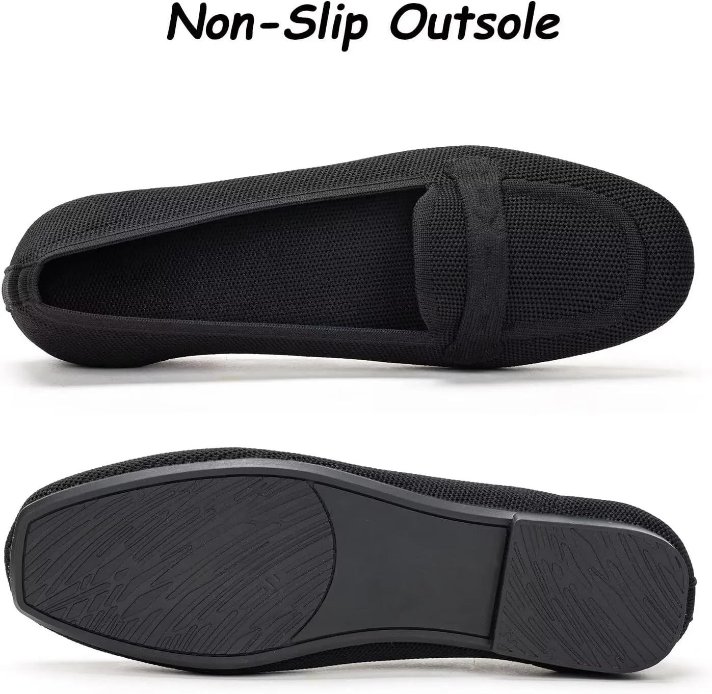 Frank Mully Women's Loafer Flats Square Toe Comfortable Office Work Shoes, Cute Penny Loafer Slip On Walking Driving Shoes