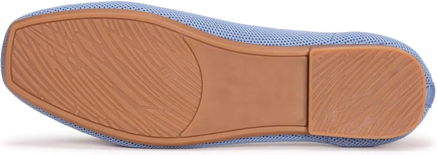 Frank Mully Women's Loafer Flats Square Toe Comfortable Office Work Shoes, Cute Penny Loafer Slip On Walking Driving Shoes