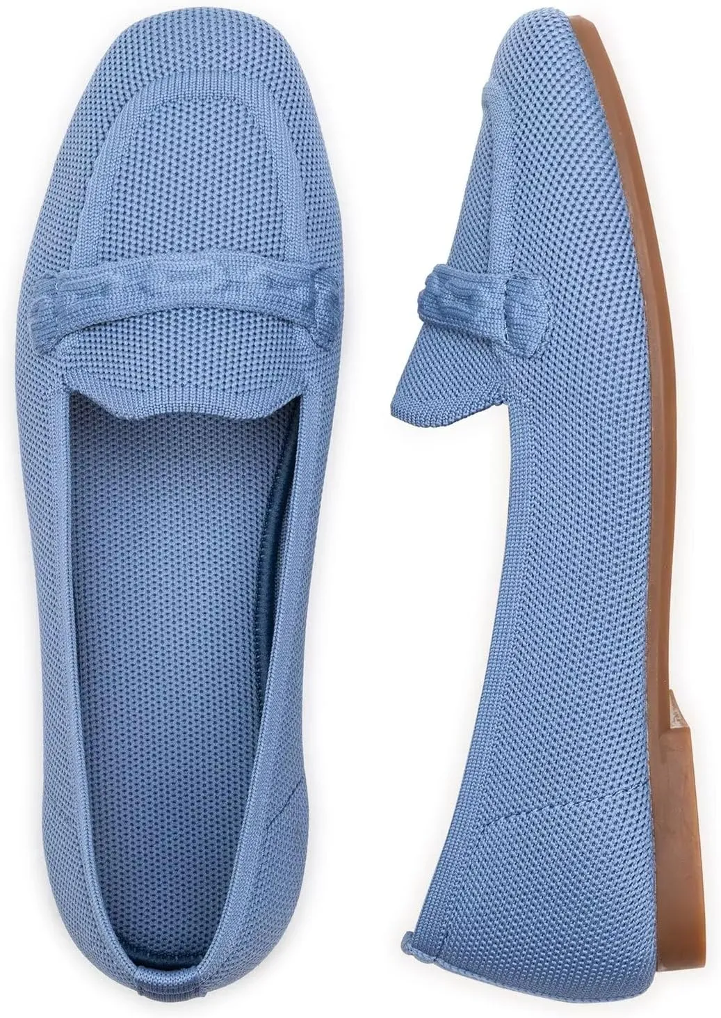 Frank Mully Women's Loafer Flats Square Toe Comfortable Office Work Shoes, Cute Penny Loafer Slip On Walking Driving Shoes