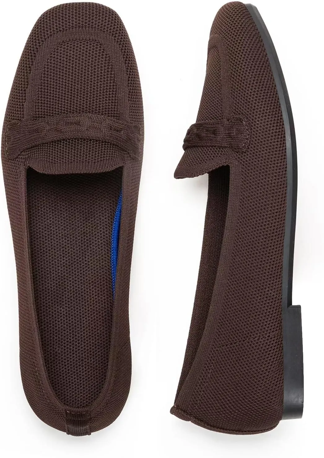 Frank Mully Women's Loafer Flats Square Toe Comfortable Office Work Shoes, Cute Penny Loafer Slip On Walking Driving Shoes