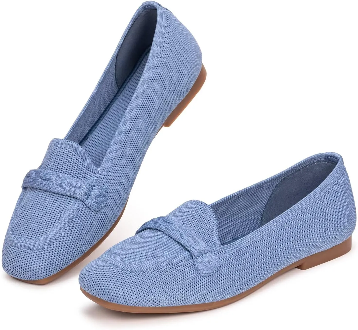 Frank Mully Women's Loafer Flats Square Toe Comfortable Office Work Shoes, Cute Penny Loafer Slip On Walking Driving Shoes