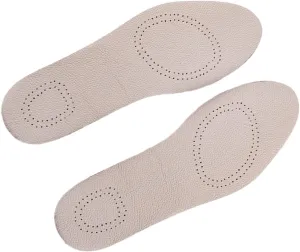 Full Cushion Cattlehide Insoles Breathable Leather Inserts Wide Fit for Women Size 45/46