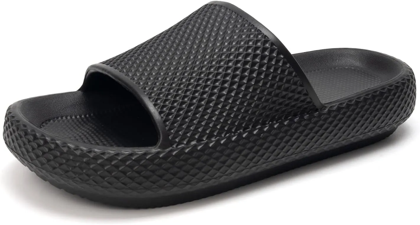 FUNKYMONKEY Slides for Women Quick Drying Non-Slip Bathroom Shower Sandals