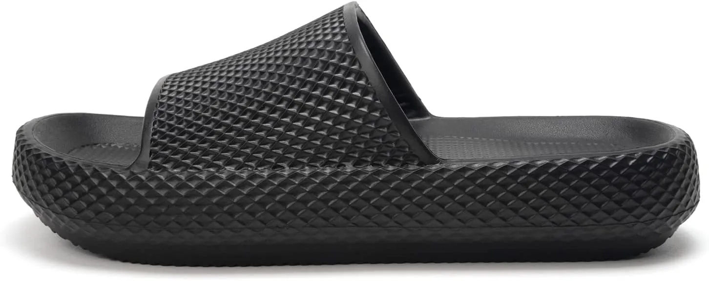 FUNKYMONKEY Slides for Women Quick Drying Non-Slip Bathroom Shower Sandals