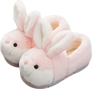 Fuzzy Bunny Slippers for Girls Warm Winter Slippers Women Home Slippers Plush Animal Slippers Pink Slippers