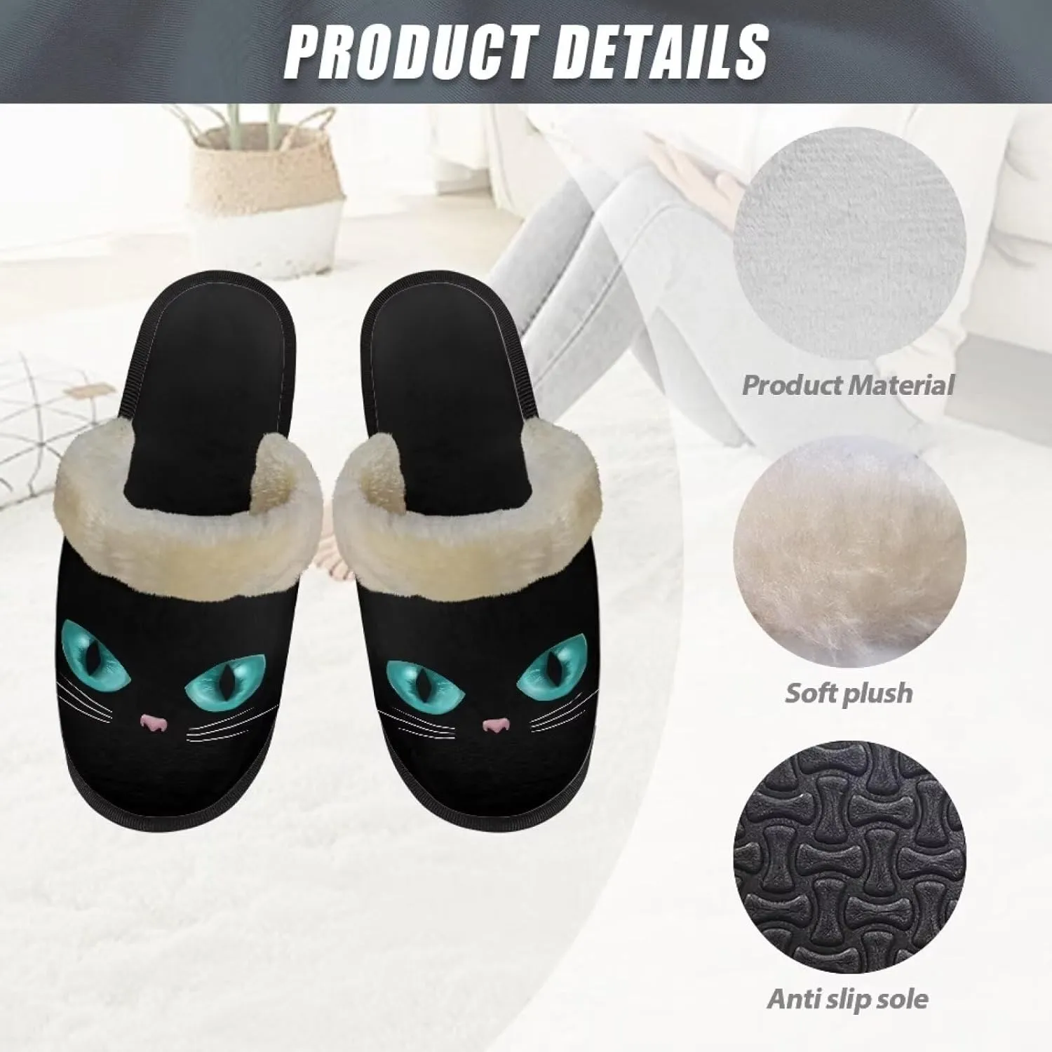 Fuzzy House Slippers for Women Closed Toe Home Shoes Washable Winter Warm Bedroom Slippers for Women Size 3-12