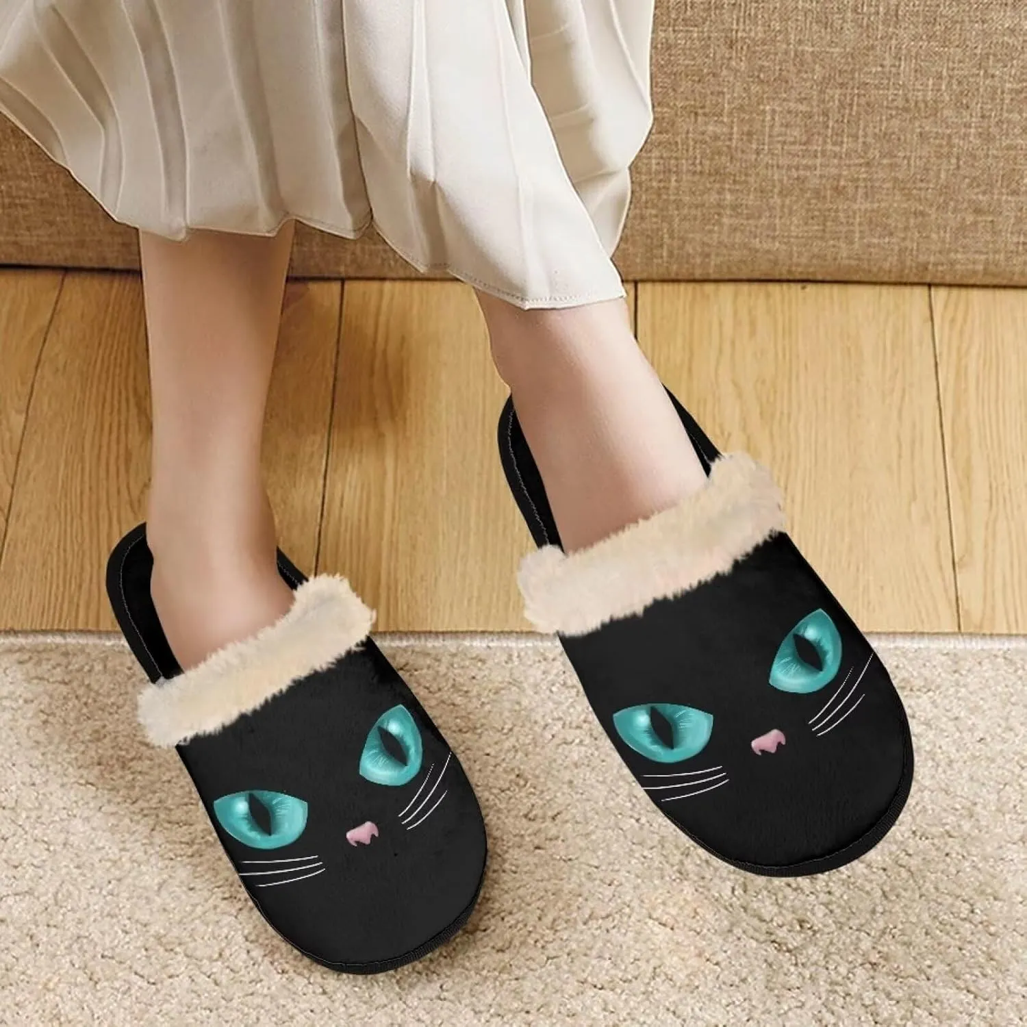Fuzzy House Slippers for Women Closed Toe Home Shoes Washable Winter Warm Bedroom Slippers for Women Size 3-12