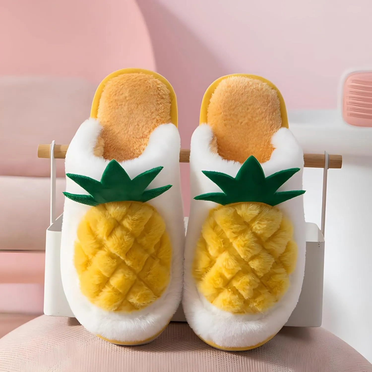 Fuzzy Slipper Winter Fluffy Slippers Fruit Cute Slippers For Women Warm Houseshoes For Women Comfort Plush Slippers