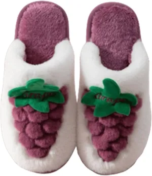 Fuzzy Slipper Winter Fluffy Slippers Fruit Cute Slippers For Women Warm Houseshoes For Women Comfort Plush Slippers