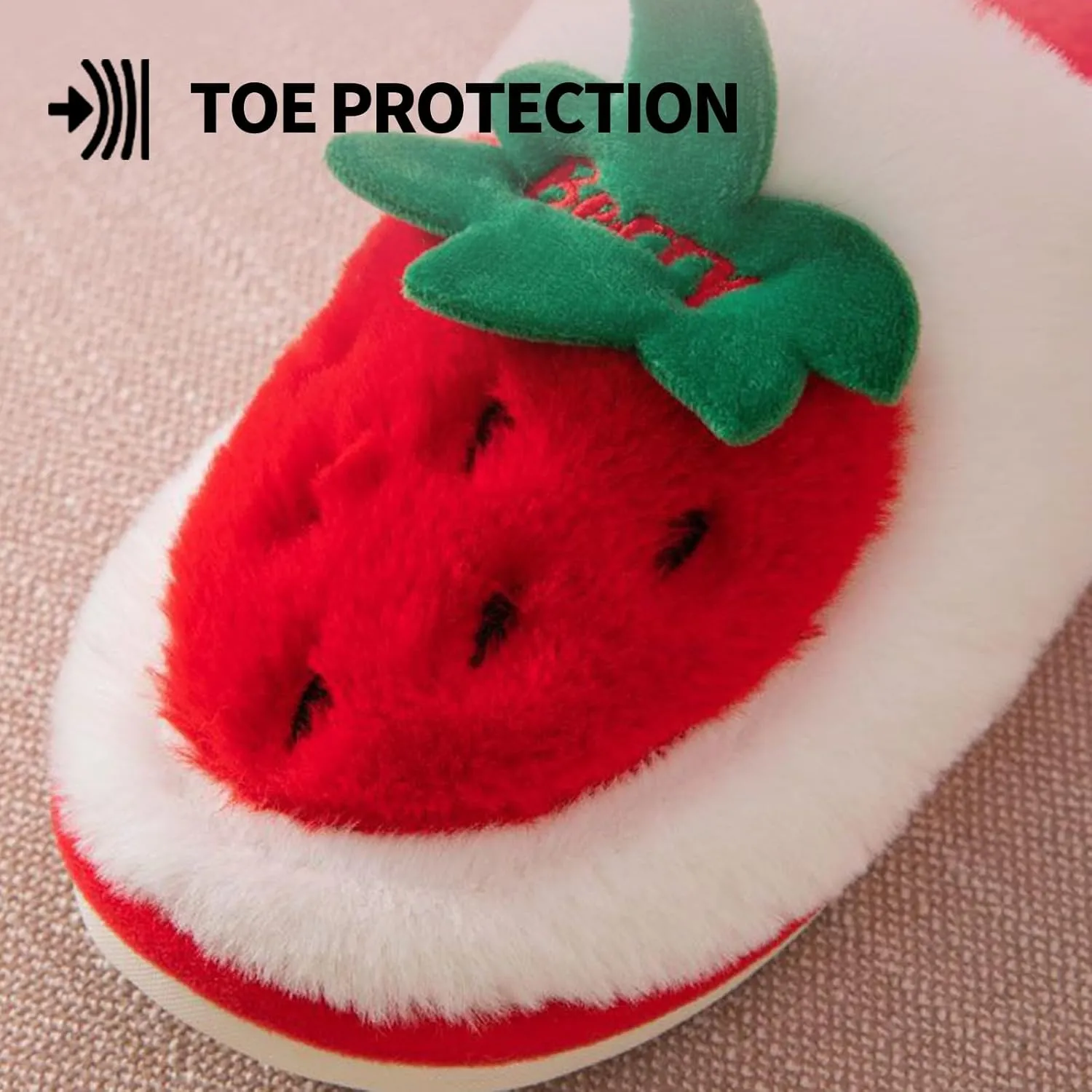 Fuzzy Slipper Winter Fluffy Slippers Fruit Cute Slippers For Women Warm Houseshoes For Women Comfort Plush Slippers