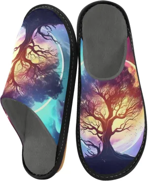 Fuzzy Slippers for Women Men Cozy Memory Foam Scuff Slippers Warm House Shoes Indoor/Outdoor