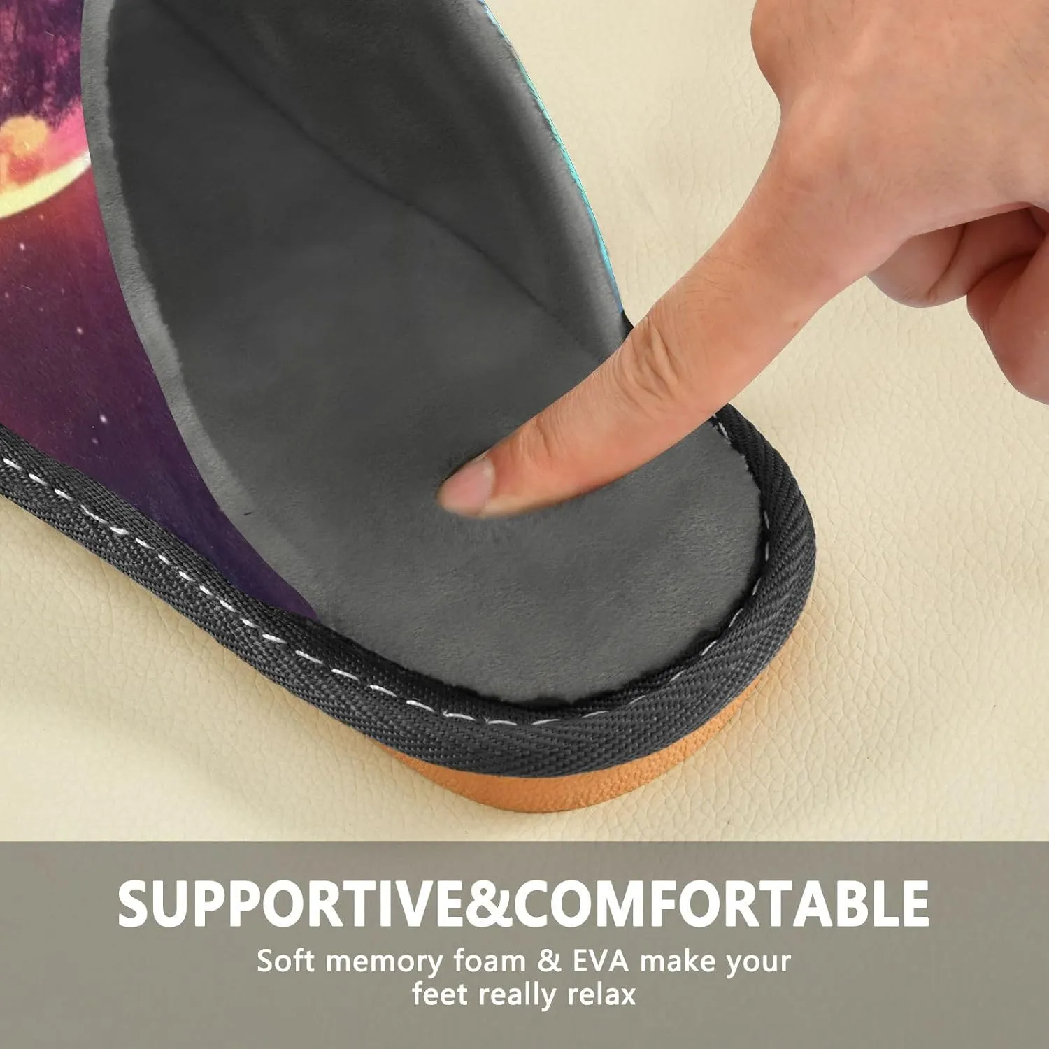 Fuzzy Slippers for Women Men Cozy Memory Foam Scuff Slippers Warm House Shoes Indoor/Outdoor
