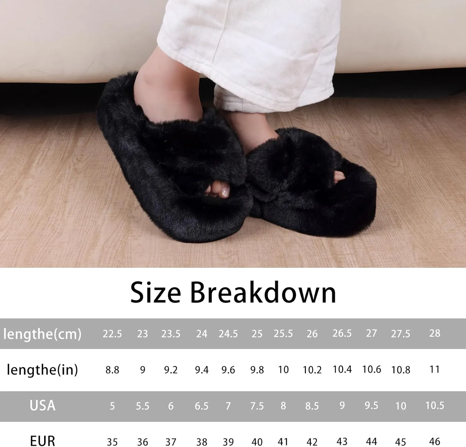Fuzzy Slippers Women Cross Band Furry House Shoes Open Toe Bride Slippers Fluffy Slides for Girls High Heel Fur Women Sandals for Party Stylish Memory Foam Female Fuzzy Sandals
