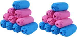 GANAZONO 100PCS Breathable Nonwoven Fabric Shoe Covers Disposable Elastic Band for Home Travel Camping and Hiking Mixed Color
