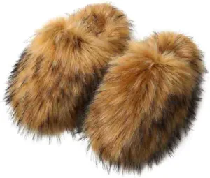 Gegefur Women's Faux Fur Slippers Slide Fluffy Sandals Open Toe Indoor Outdoor Fuzzy Slides