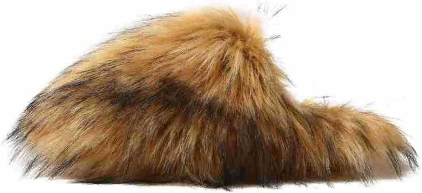 Gegefur Women's Faux Fur Slippers Slide Fluffy Sandals Open Toe Indoor Outdoor Fuzzy Slides