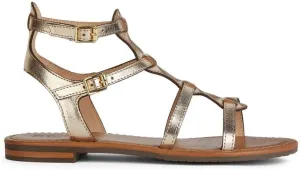 Geox Women's D Sozy S B Flat Sandals, gold, 8 Women