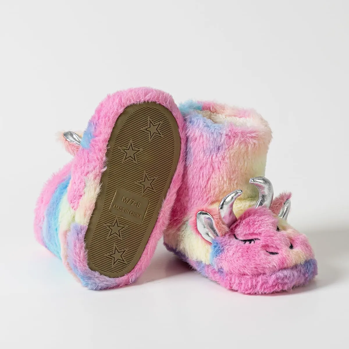 Girls Boot Slippers Fluffy Fuzzy Winter Warm Animal Slippers