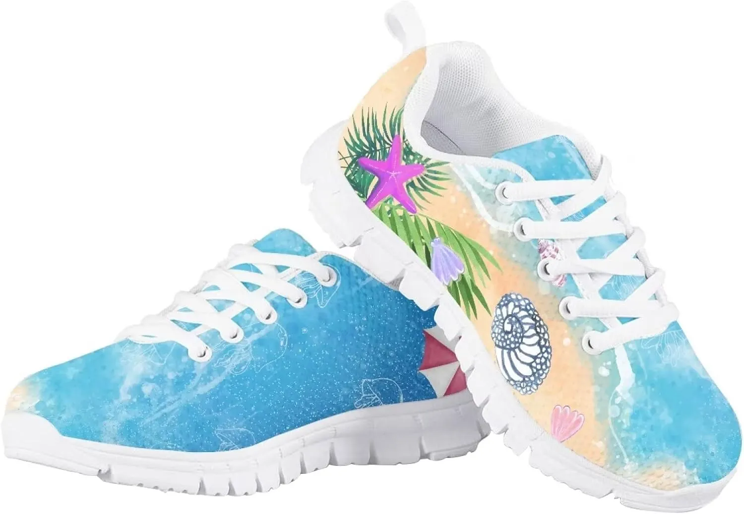 Girls Cute Tennis Shoes Cow Sunflower Leopard Print Casual Kids Sneakrs Lightweight Lace Up Soft School Athletic Running Shoes