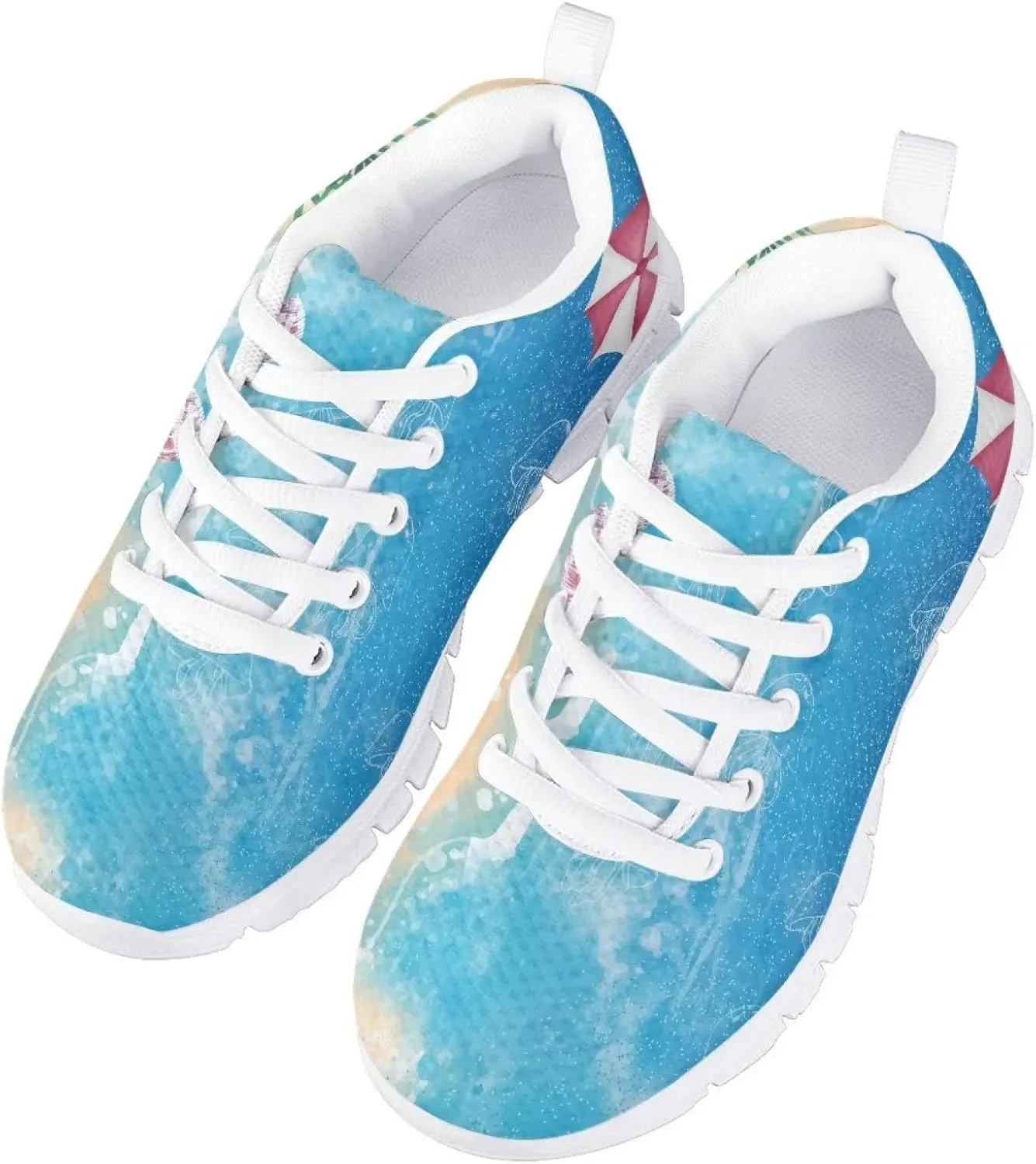 Girls Cute Tennis Shoes Cow Sunflower Leopard Print Casual Kids Sneakrs Lightweight Lace Up Soft School Athletic Running Shoes