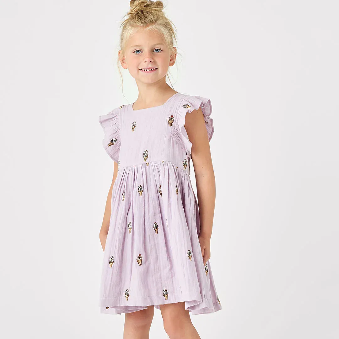 Girls Elsie Dress - Lavender Soft Serve