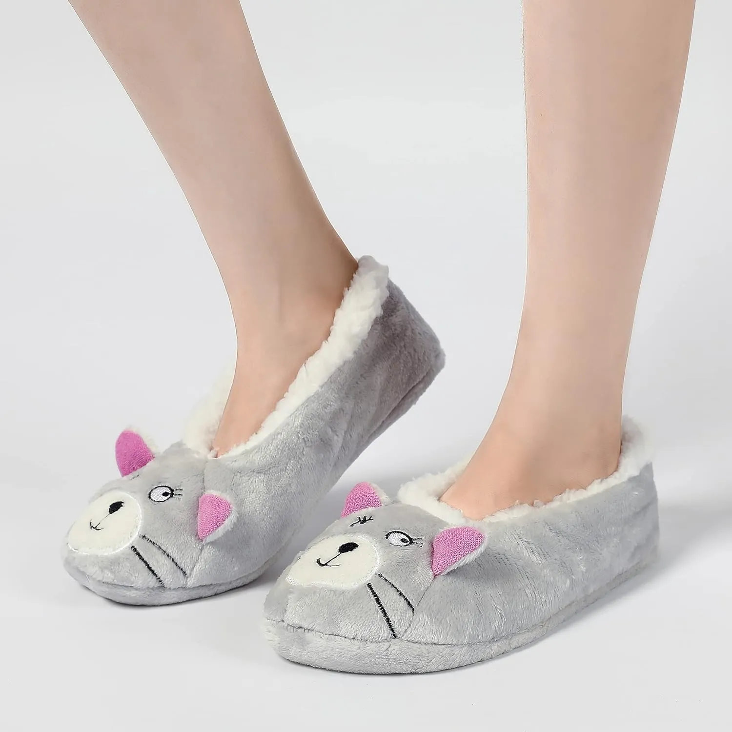 GLENMEARL Womens Warm Cozy and Lovely Animal Non-Skid Knit Home Floor Slippers Socks for Adults Girls